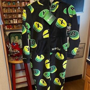 NWT Xbox Black & Green Logo Onesie With Hood Size 9/10 Years Old